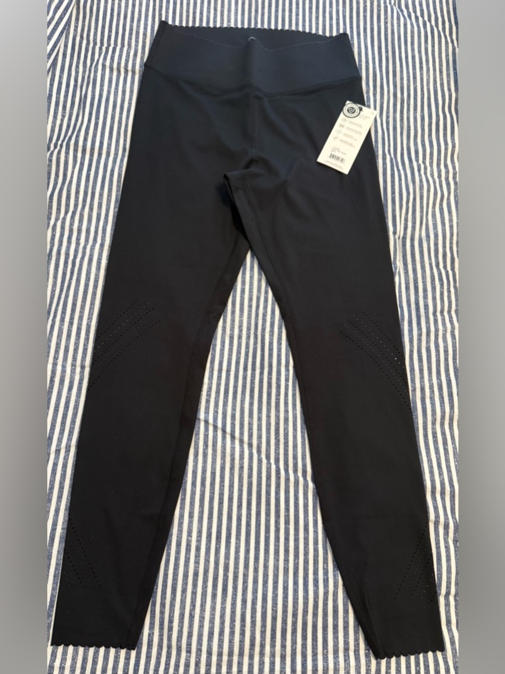 Black MPG Infinity High-Waist Leggings with Perforated Detail